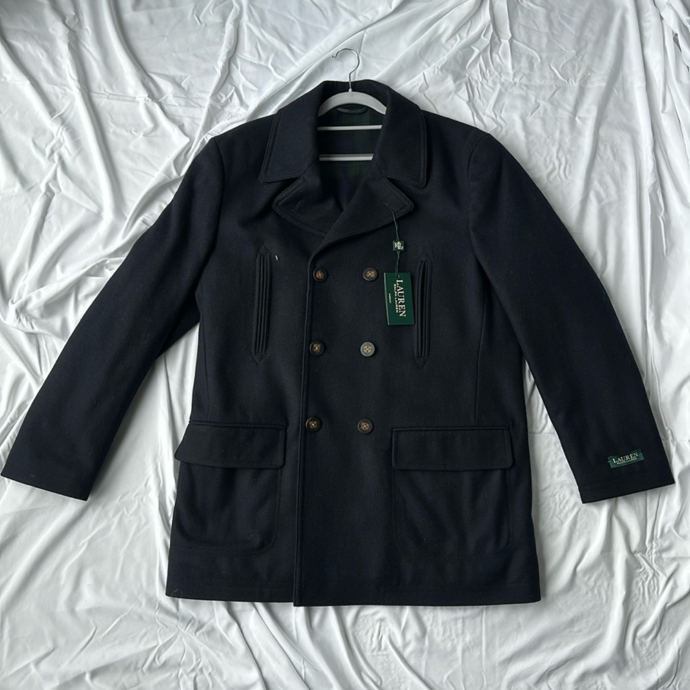 Ralph Lauren Men’s Wool Blend Double-Breasted Pea Coat